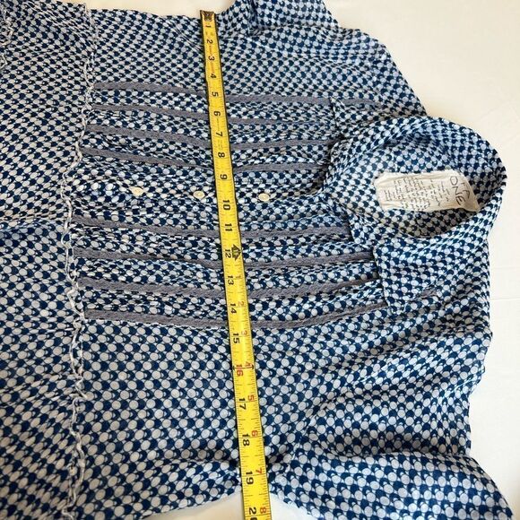 Free People Long Sleeve Tiered 3/4 Botton Down Blouse Size Medium - Picture 9 of 9